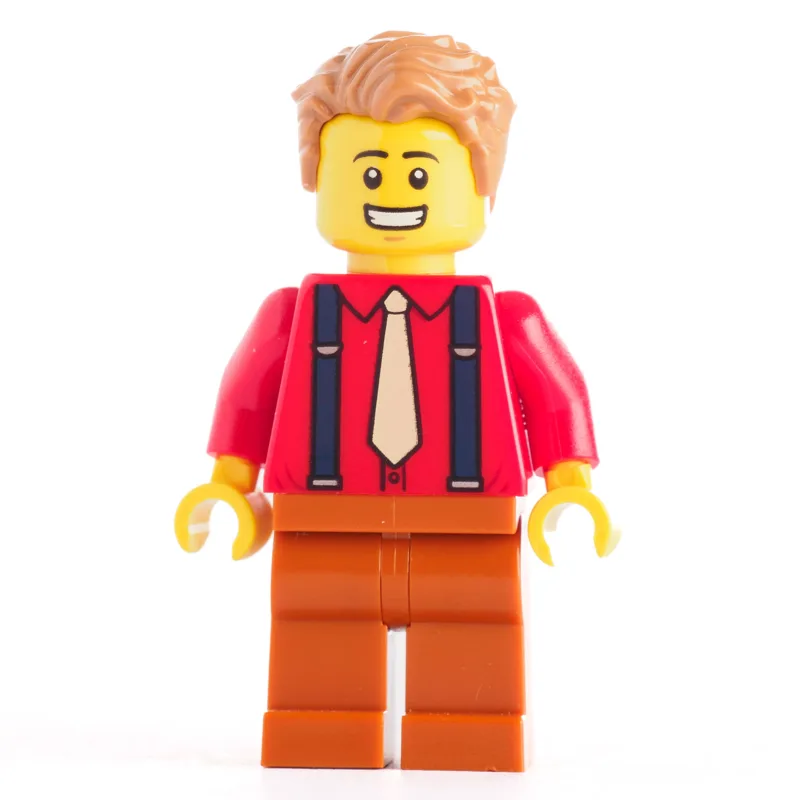 Red Torso, Dark Orange Legs, Medium Nougat Ha… — minifigurine LEGO | Brick Broker
