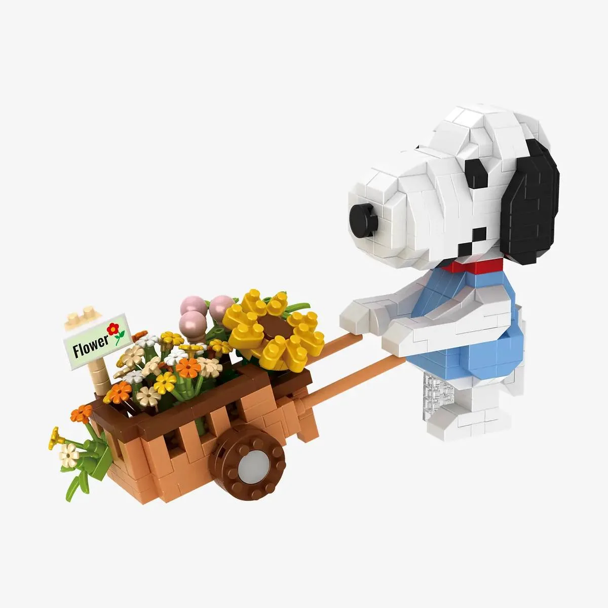 BlueBrixx Chariot à fleurs de Snoopy de Peanuts (BB-108614) - prix | Brick Broker