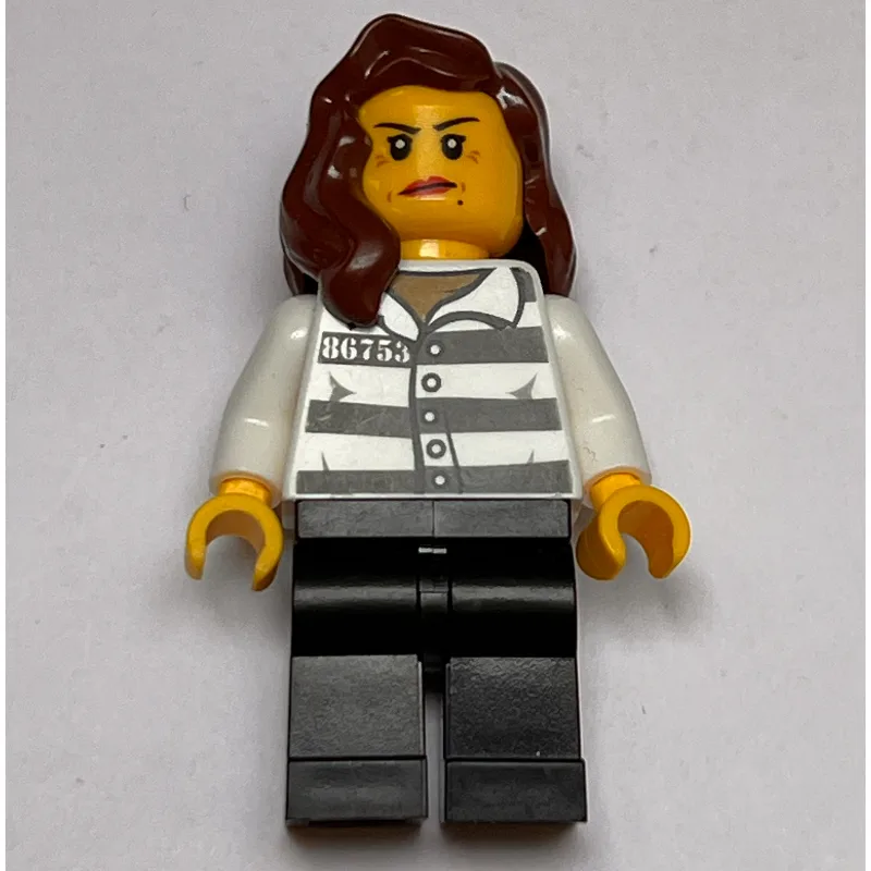 Criminal, Woman, Prison Shirt with #86753, Re… — minifigurine LEGO | Brick Broker