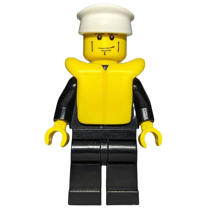 Policeman, Black Suit with Badge, White Hat,… — minifigurine LEGO | Brick Broker