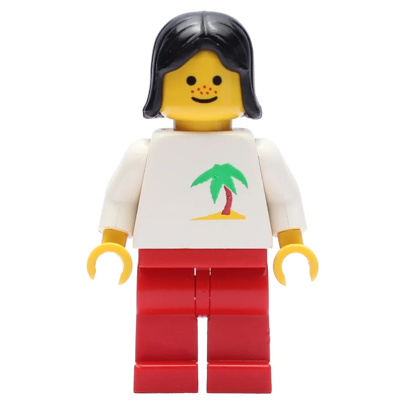 White Torso, Red Legs, Black Hair, Freckles — minifigurine LEGO | Brick Broker