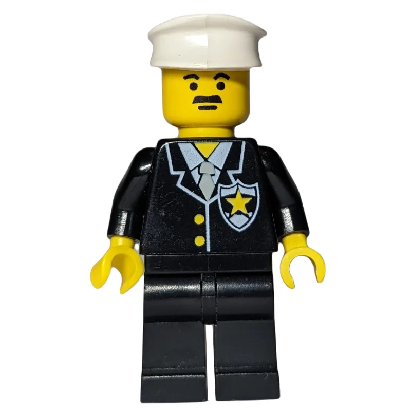 Policeman, Black Suit with Tie and Badge, Whi… — minifigurine LEGO | Brick Broker