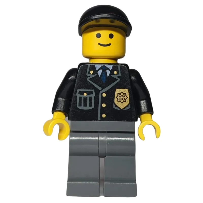 Police - Black Torso, Dark Bluish Grey Legs,… — minifigurine LEGO | Brick Broker