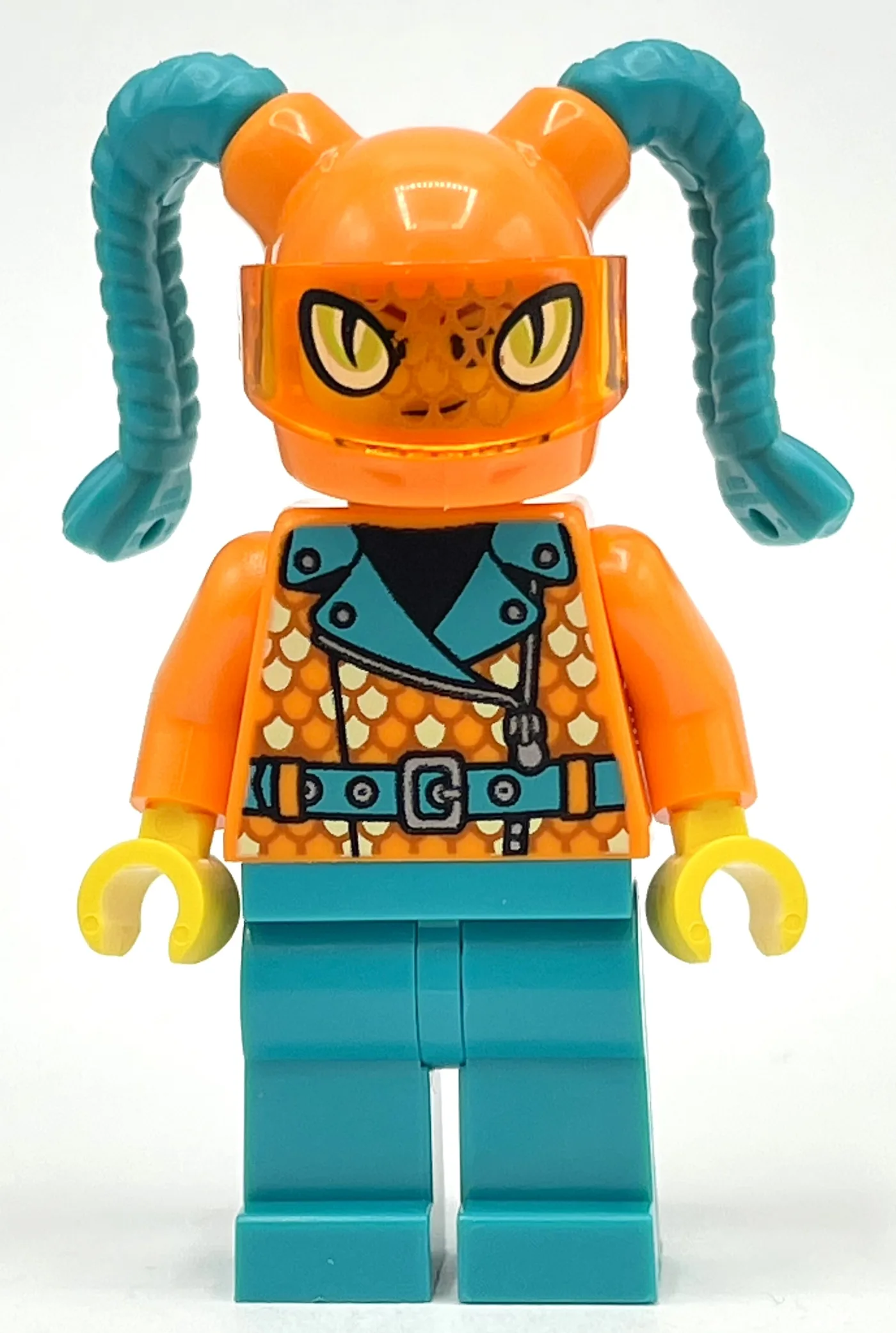 Orange Torso, Dark Turquoise Legs, Orange Hel… — minifigurine LEGO | Brick Broker