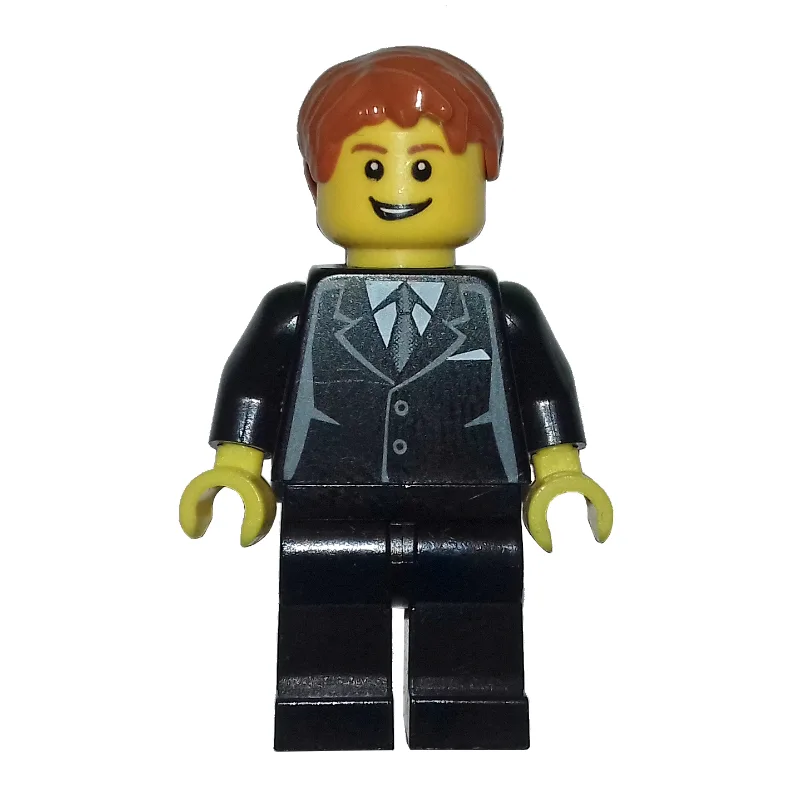 Black Torso, Black Legs, Dark Orange Hair — minifigurine LEGO | Brick Broker