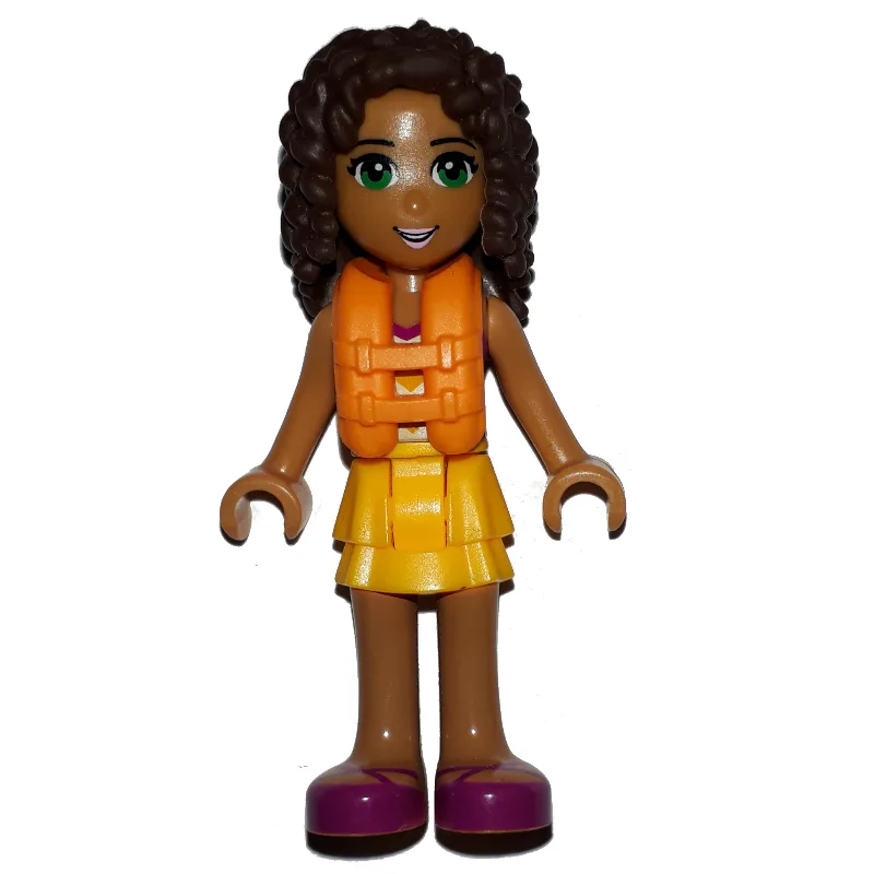 Andrea - Bright Light Orange Layered Skirt, H… — minifigurine LEGO | Brick Broker