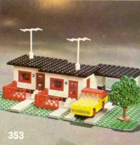 LEGO 353 Maison mitoyenne avec voiture et garage - prix | Brick Broker