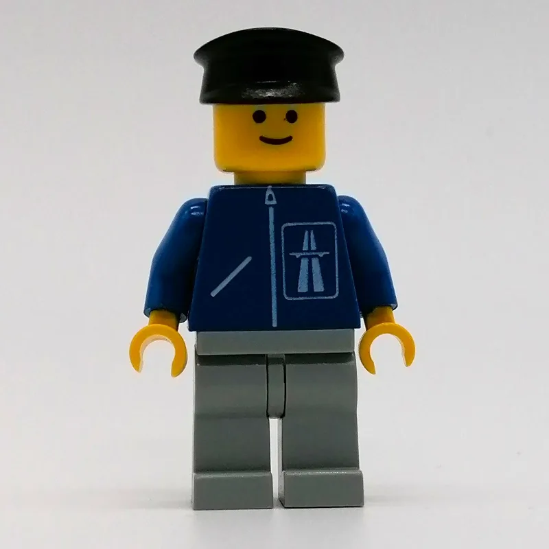 Man, Blue Jacket with Highway Logo, Light Gra… — minifigurine LEGO | Brick Broker