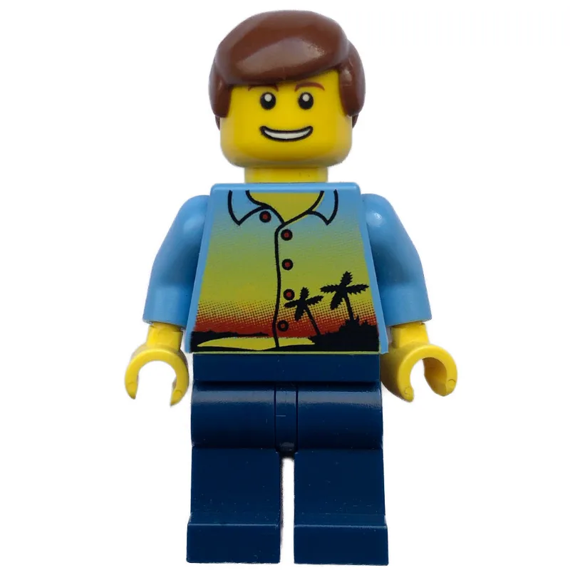 Man - Hawaiian Shirt, Dark Blue Legs — dans quels sets LEGO ? (fig-004770) | Brick Broker