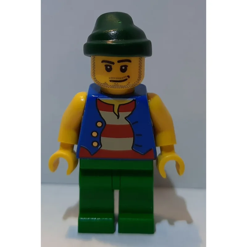 Pirate - Blue Vest, Green Legs, Dark Green Ba… — minifigurine LEGO | Brick Broker