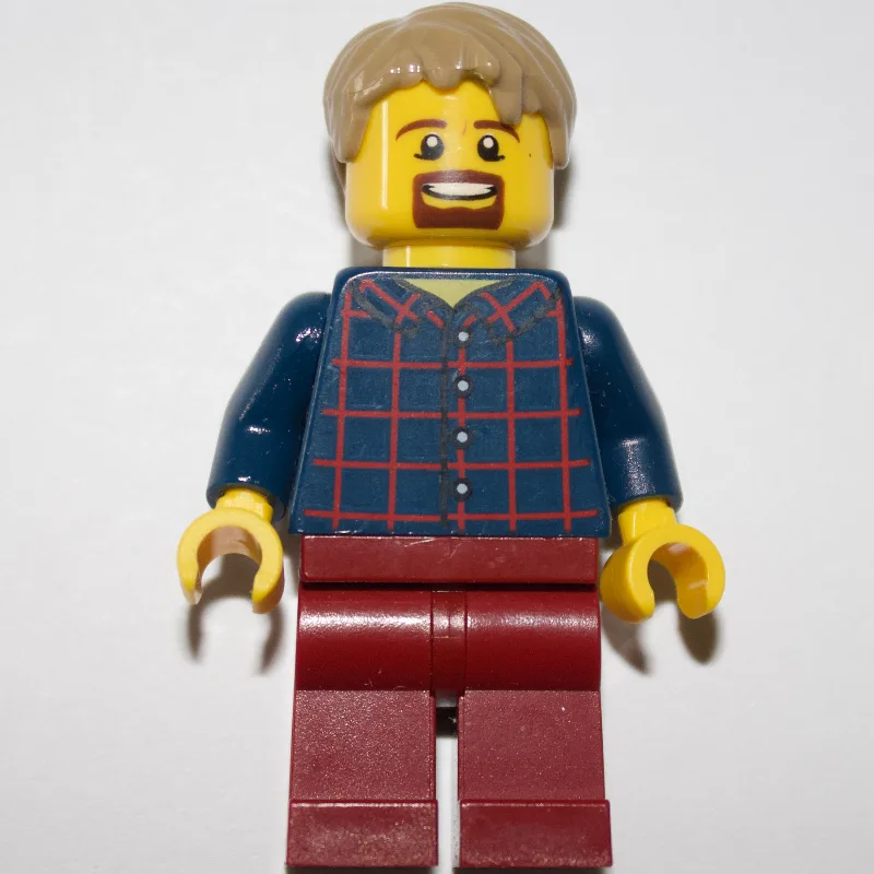 Dark Blue Torso, Dark Red Legs, Dark Tan Hair — minifigurine LEGO | Brick Broker
