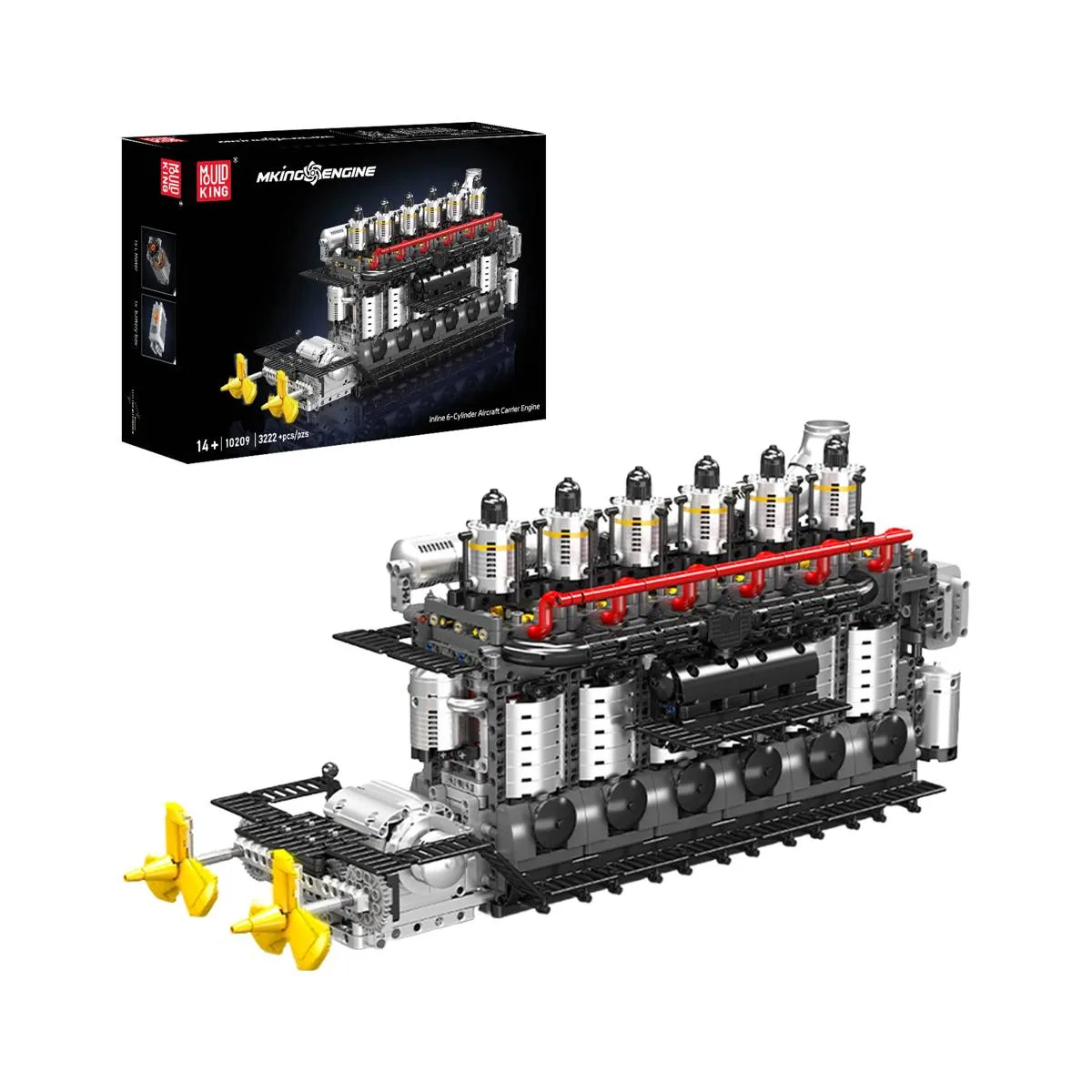 Mould King Moteur d'avion de porte-avions 6 cylindres en ligne (MOU-10209) - prix | Brick Broker