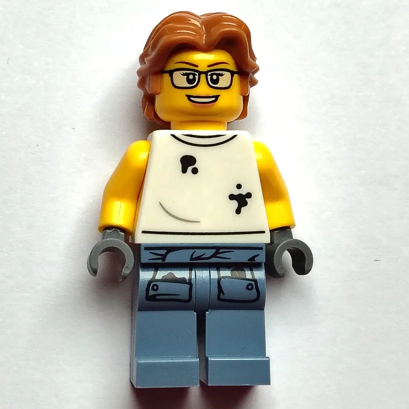 Scrapyard Worker, White Shirt, Sand Blue Legs… — minifigurine LEGO | Brick Broker