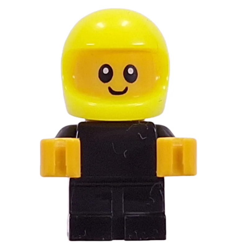 Baby, Racer, Black Body, Vibrant Yellow Helmet — minifigurine LEGO | Brick Broker