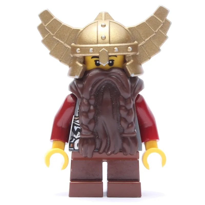 Dwarf, Dark Brown Beard, Metallic Gold Winged… — minifigurine LEGO | Brick Broker