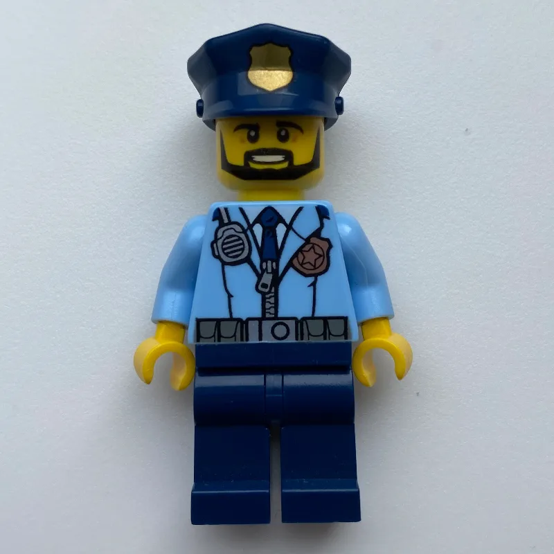 Policeman, Bright Light Blue Jacket with Zipp… — minifigurine LEGO | Brick Broker