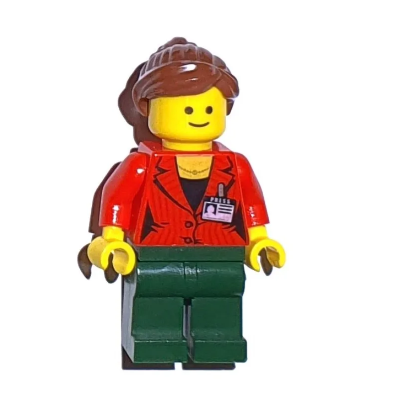 Red Torso, Dark Green Legs, Reddish Brown Hair — minifigurine LEGO | Brick Broker