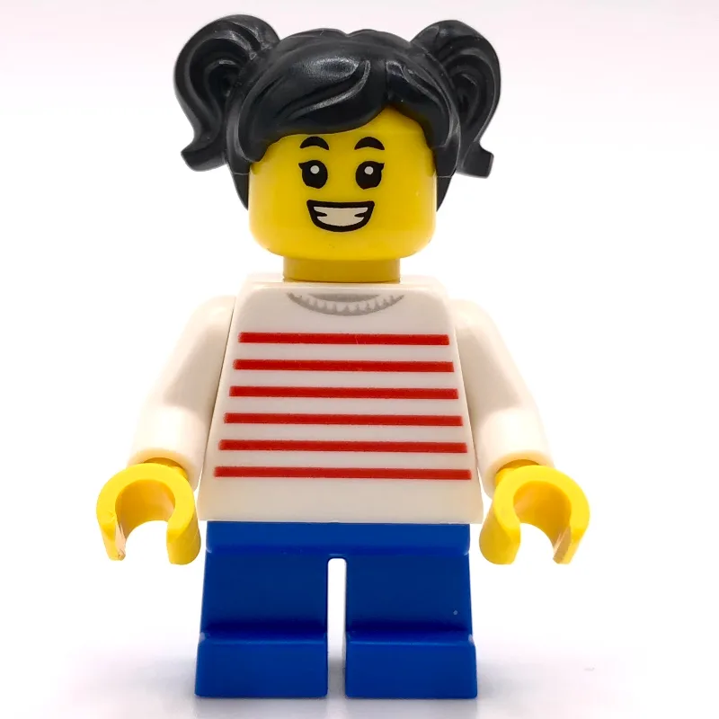 Kid - White Torso, Blue Legs, Black Hair — minifigurine LEGO | Brick Broker