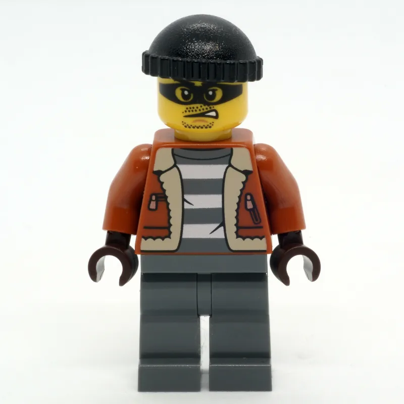 Criminal, Dark Orange Jacket, Dark Bluish Gra… — minifigurine LEGO | Brick Broker