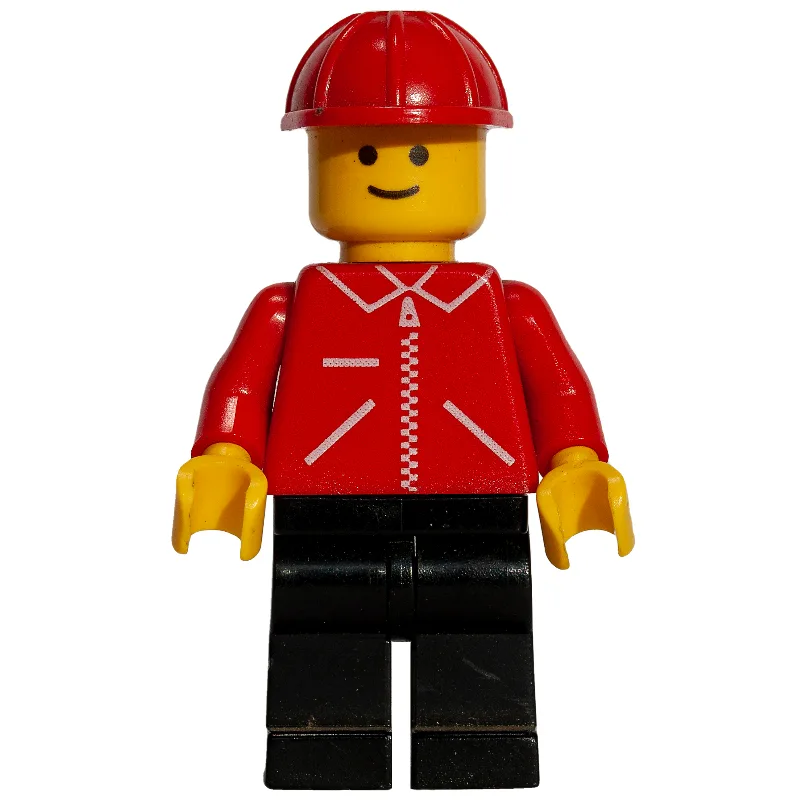 Man - Red Jacket, Red Construction Helmet — minifigurine LEGO | Brick Broker