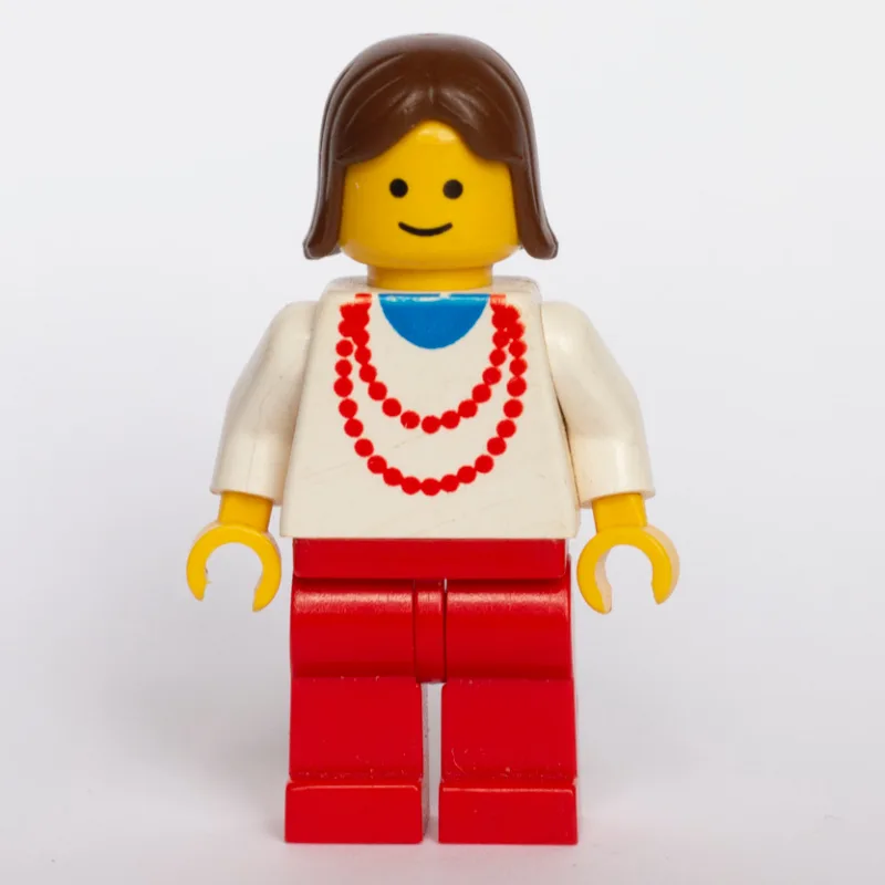 Woman - White Torso, Red Necklace, Red Legs,… — minifigurine LEGO | Brick Broker