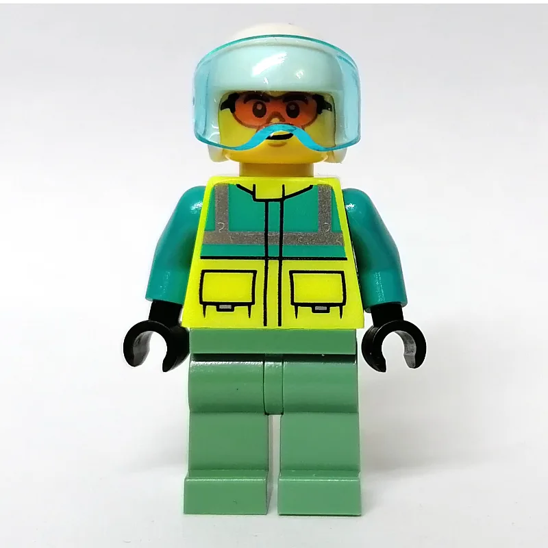 Pilot, Vibrant Yellow Safety Vest, White Helm… — minifigurine LEGO | Brick Broker