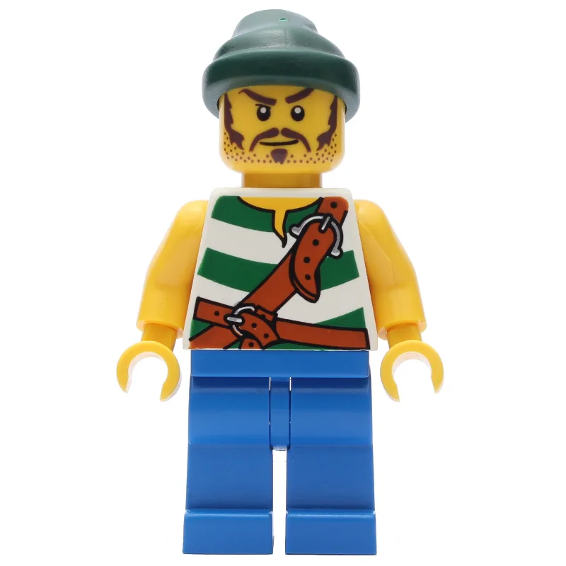 Pirate - Green Stripes, Blue Legs, Dark Green… — minifigurine LEGO | Brick Broker