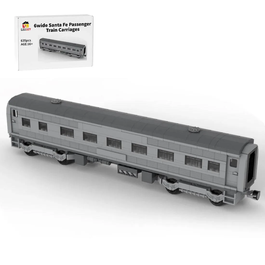 LesDiy Voitures de train de passagers Santa Fe 6 tenons de large (LESDIY-3361623) - prix | Brick Broker