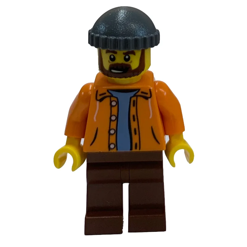 Orange Torso, Reddish Brown Legs, Dark BLuish… — minifigurine LEGO | Brick Broker