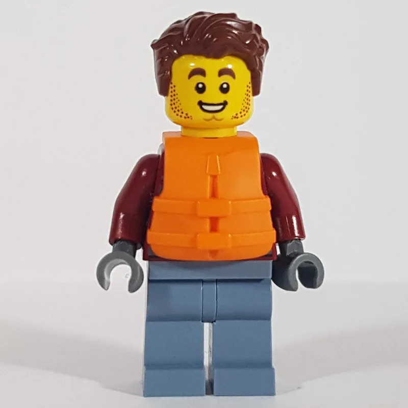 Harl Hubbs, Dark Red Jacket, Sand Blue Legs,… — minifigurine LEGO | Brick Broker