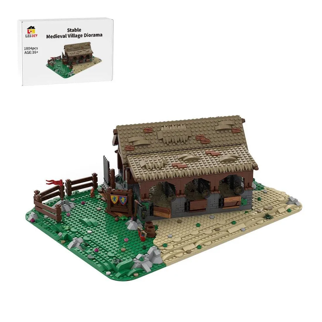 LesDiy Étable - Diorama médiéval de village (LESDIY-3652075) - prix | Brick Broker