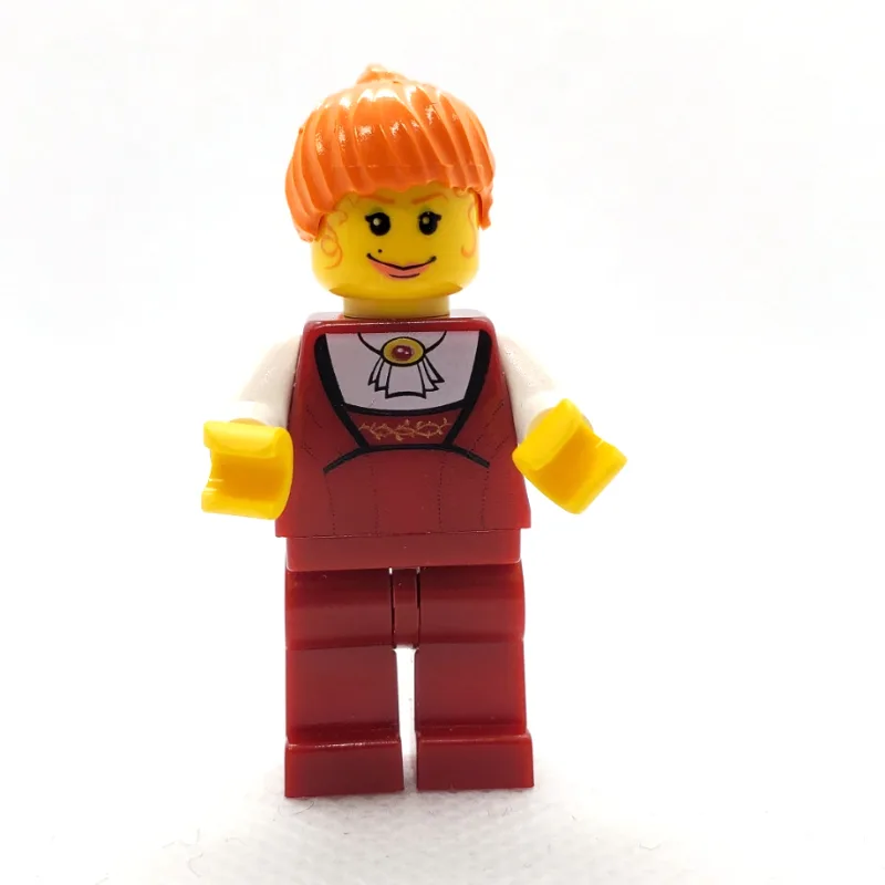 Female - Dark Red Torso, Dark Red Legs, White… — minifigurine LEGO | Brick Broker