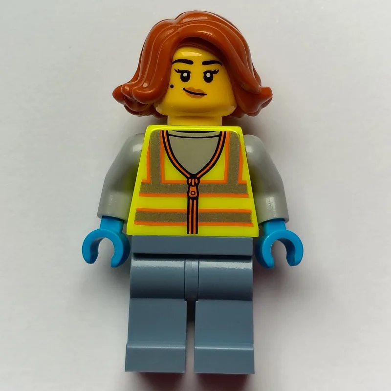 Scrapyard Worker, Vibrant Yellow Vest, Sand B… — minifigurine LEGO | Brick Broker