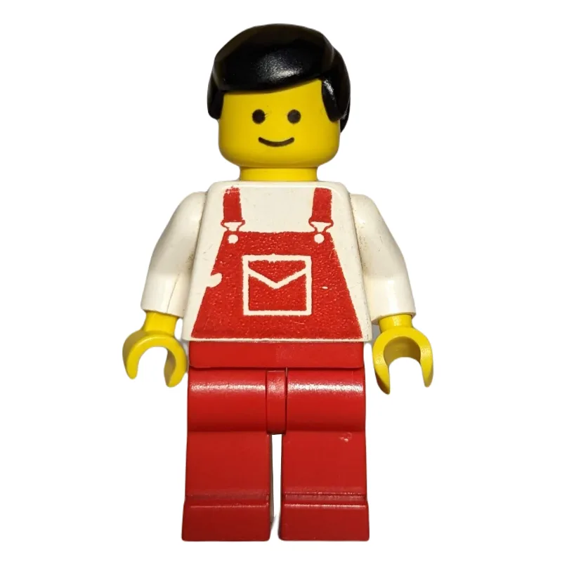 Man, Red Overalls, Black Hair (3626b Head) — minifigurine LEGO | Brick Broker