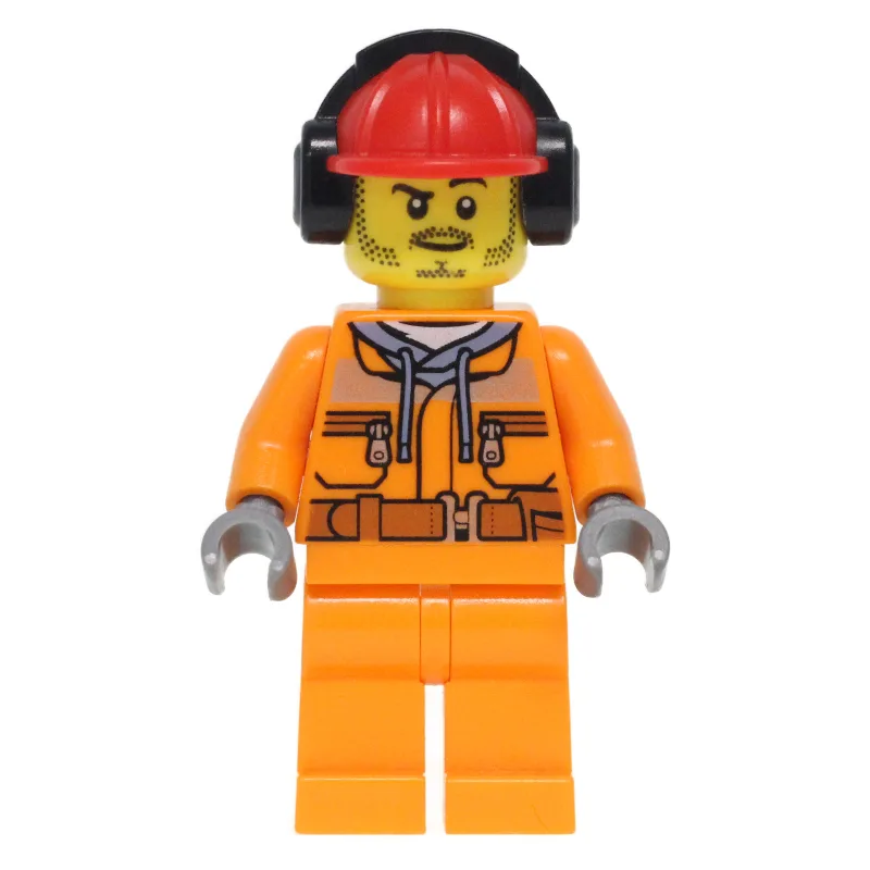 Construction Worker, Safety Jacket over Hoodi… — minifigurine LEGO | Brick Broker
