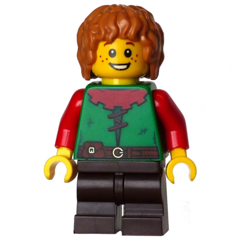 Elf, Green Torso, Dark Brown Legs, Medium Nou… — minifigurine LEGO | Brick Broker