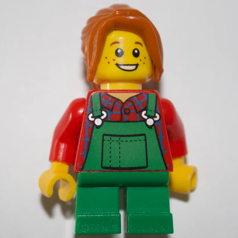 Kid - Red Torso, Green Legs, Dark Orange — minifigurine LEGO | Brick Broker