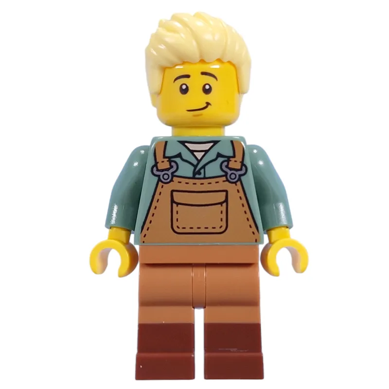 Gardener, Sand Blue Torso, Medium Nougat Apro… — minifigurine LEGO | Brick Broker