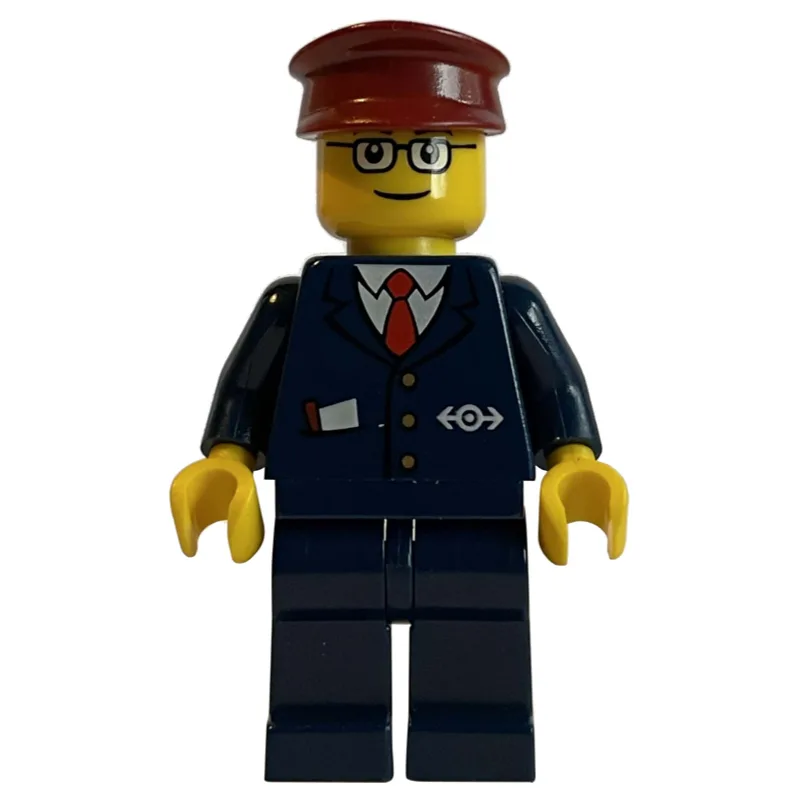 Train Conductor - Dark Blue Jacket, Dark Blue… — minifigurine LEGO | Brick Broker