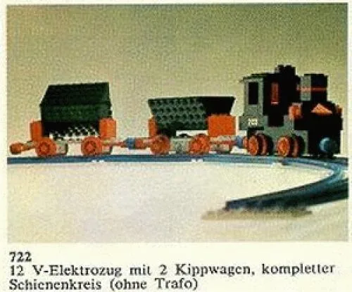 LEGO 722 Train électrique 12V avec 2 wagons - prix | Brick Broker