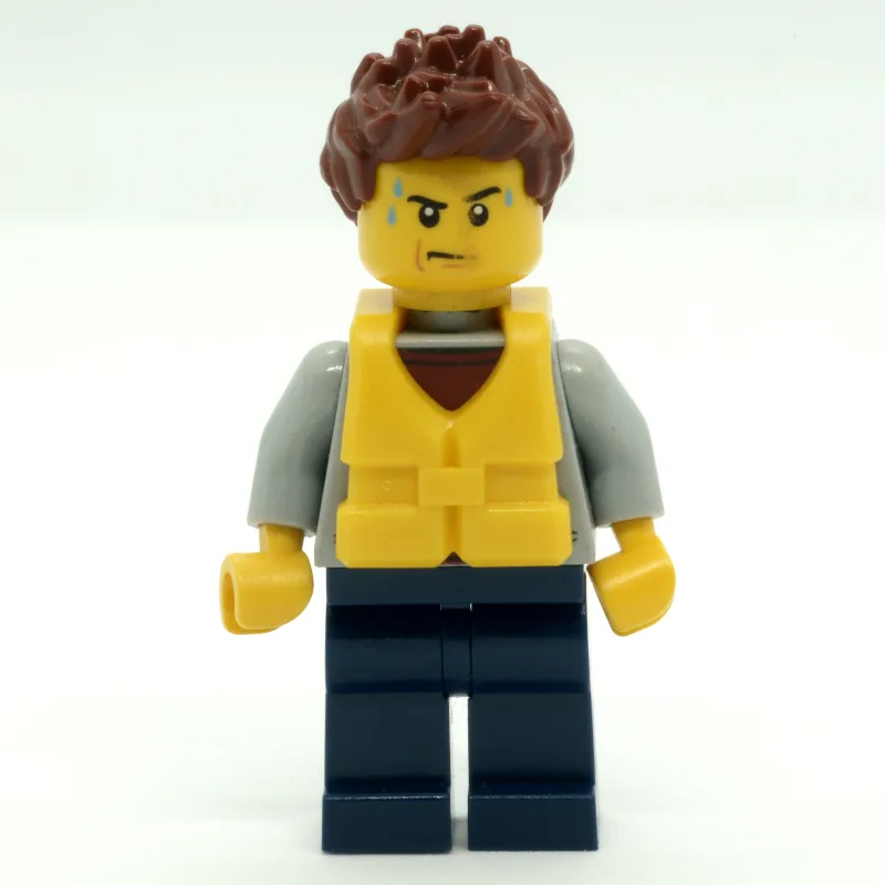 Man, Light Bluish Gray Hoodie over Dark Red S… — minifigurine LEGO | Brick Broker