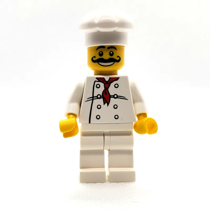 Chef, Red Neckerchief, White Legs, Moustache — minifigurine LEGO | Brick Broker