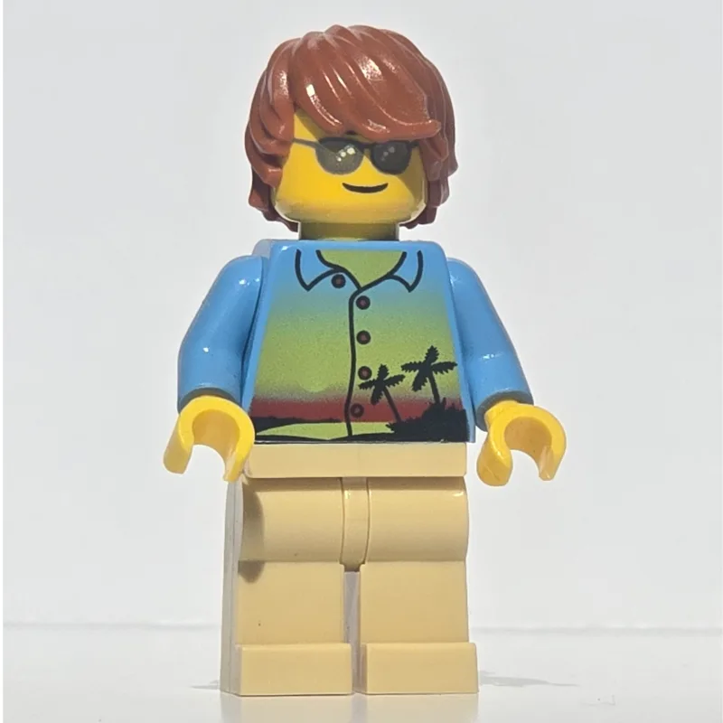 Medium Blue Torso, Tan Legs, Dark Orange Hair… — minifigurine LEGO | Brick Broker