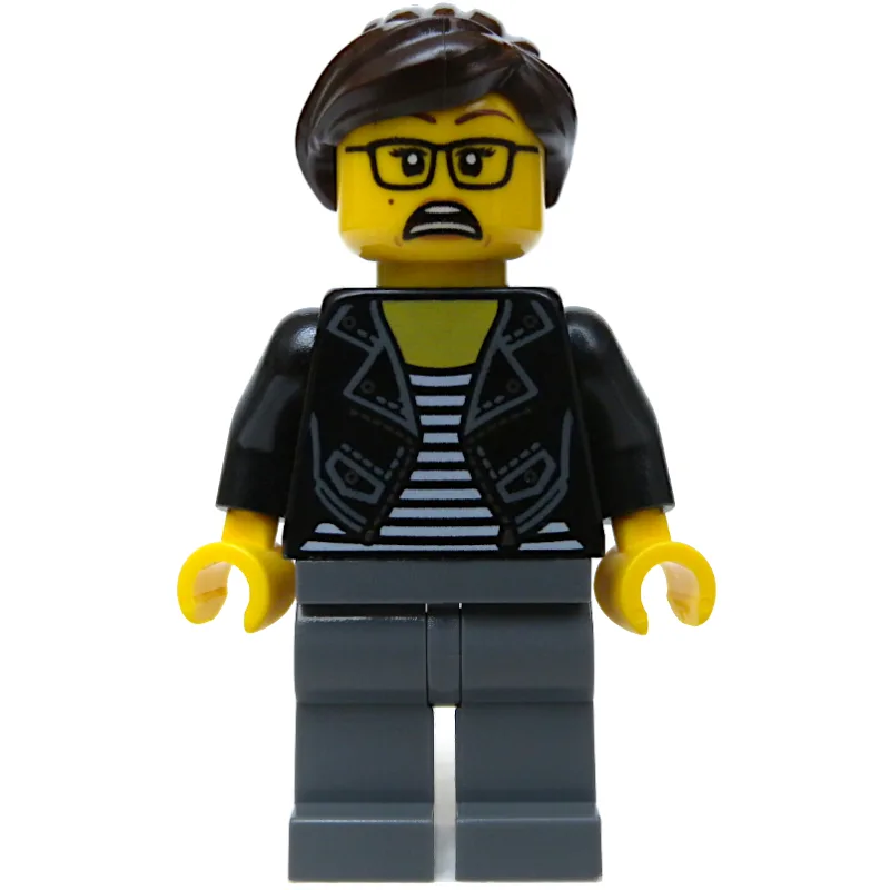 Black Torso, Dark Bluish Grey Legs, Dark Brow… — minifigurine LEGO | Brick Broker