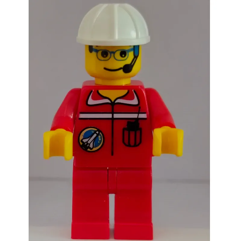 Space Port Ground Crew, Red Jumpsuit, White H… — minifigurine LEGO | Brick Broker