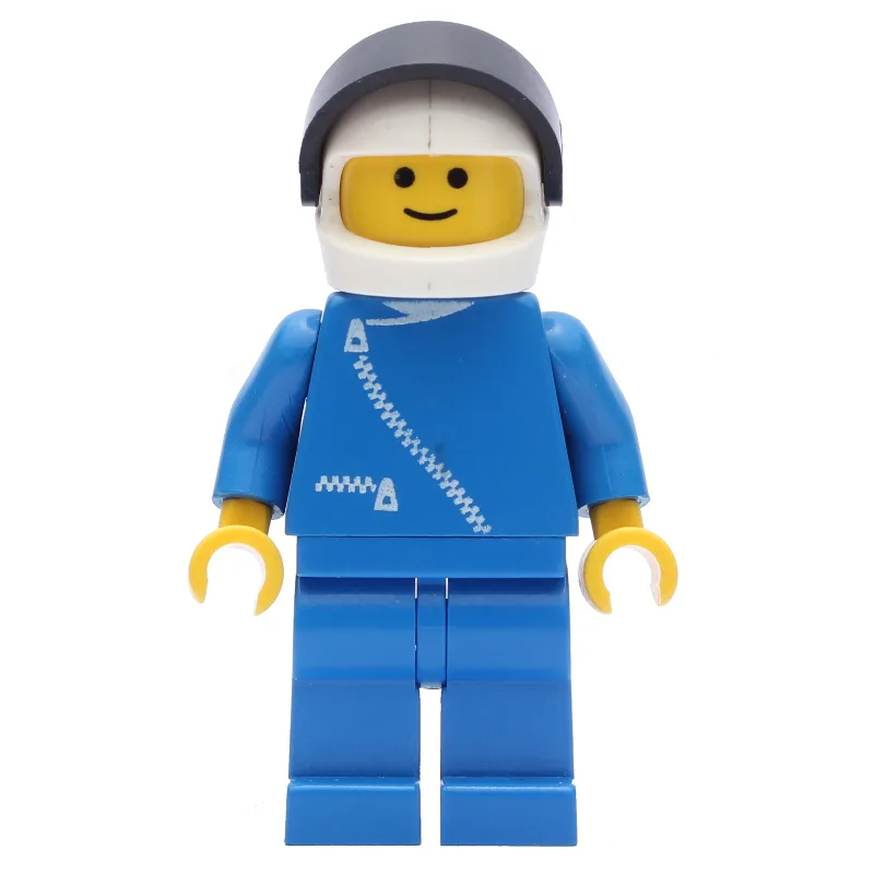 Racer, Blue Jacket with Zipper, White Helmet… — minifigurine LEGO | Brick Broker