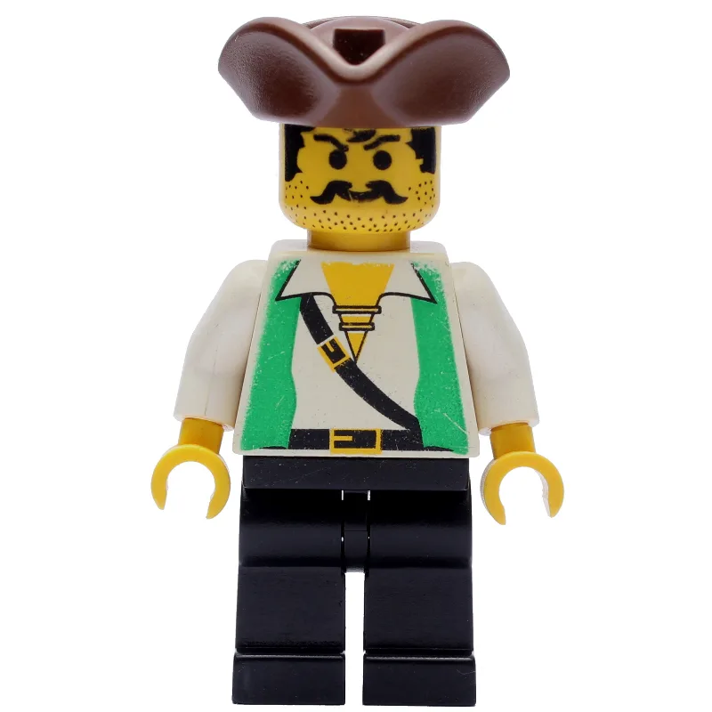 Pirate - Green Vest, Black Legs, Brown Tricor… — minifigurine LEGO | Brick Broker