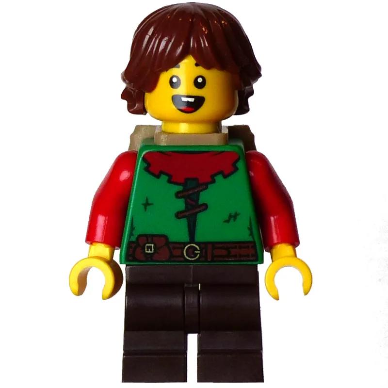 Elf, Green Torso, Dark Brown Legs, Reddish Br… — minifigurine LEGO | Brick Broker