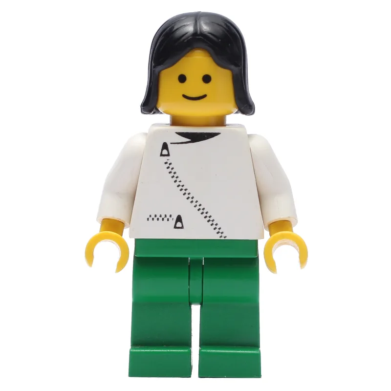 Woman, White Jacket with Zipper, Green Legs,… — minifigurine LEGO | Brick Broker