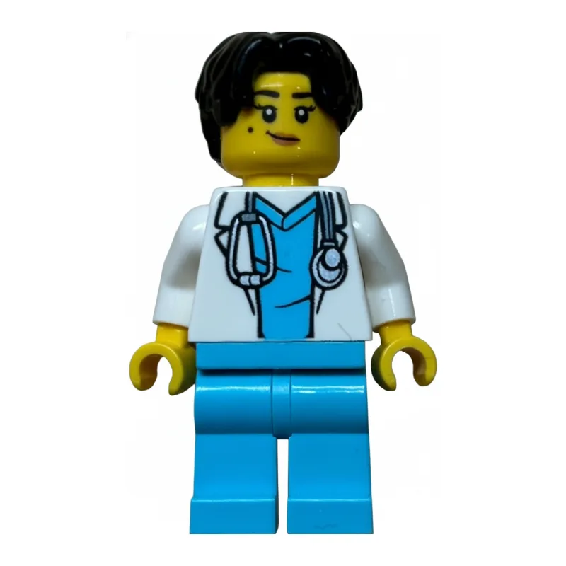 Doctor, White Lab Coat, Medium Azure Legs, Bl… — minifigurine LEGO | Brick Broker